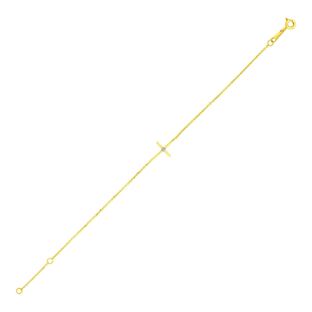 14K Yellow Gold Cross Children's Bracelet