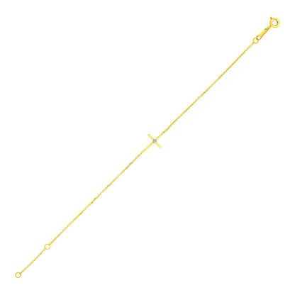 14K Yellow Gold Cross Children's Bracelet