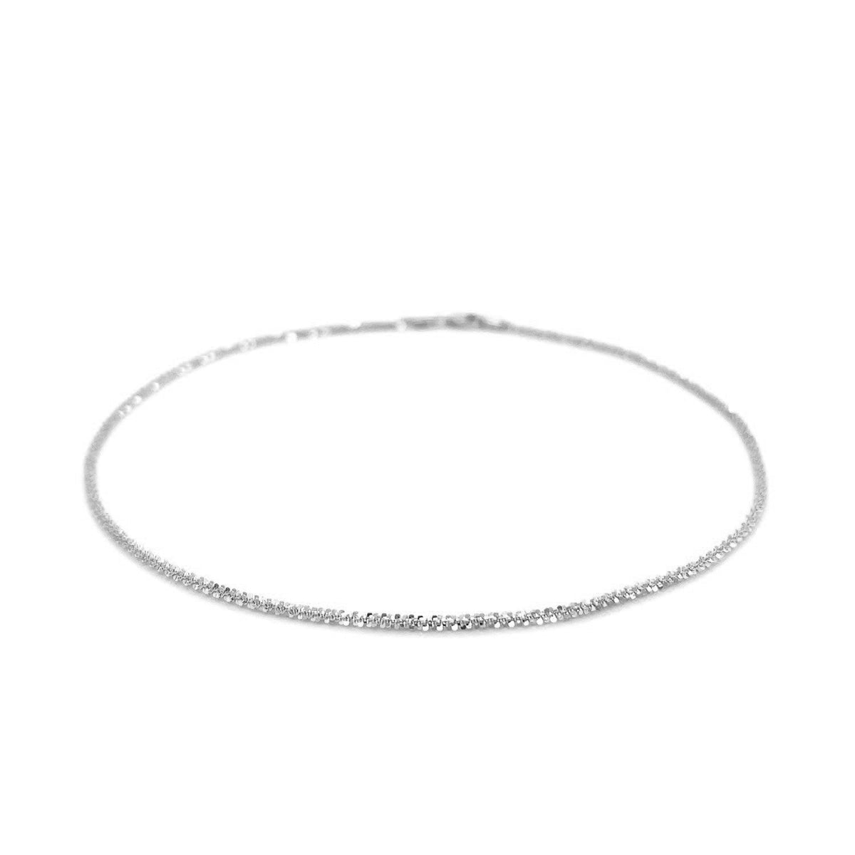 14K White Gold Sparkle Anklet