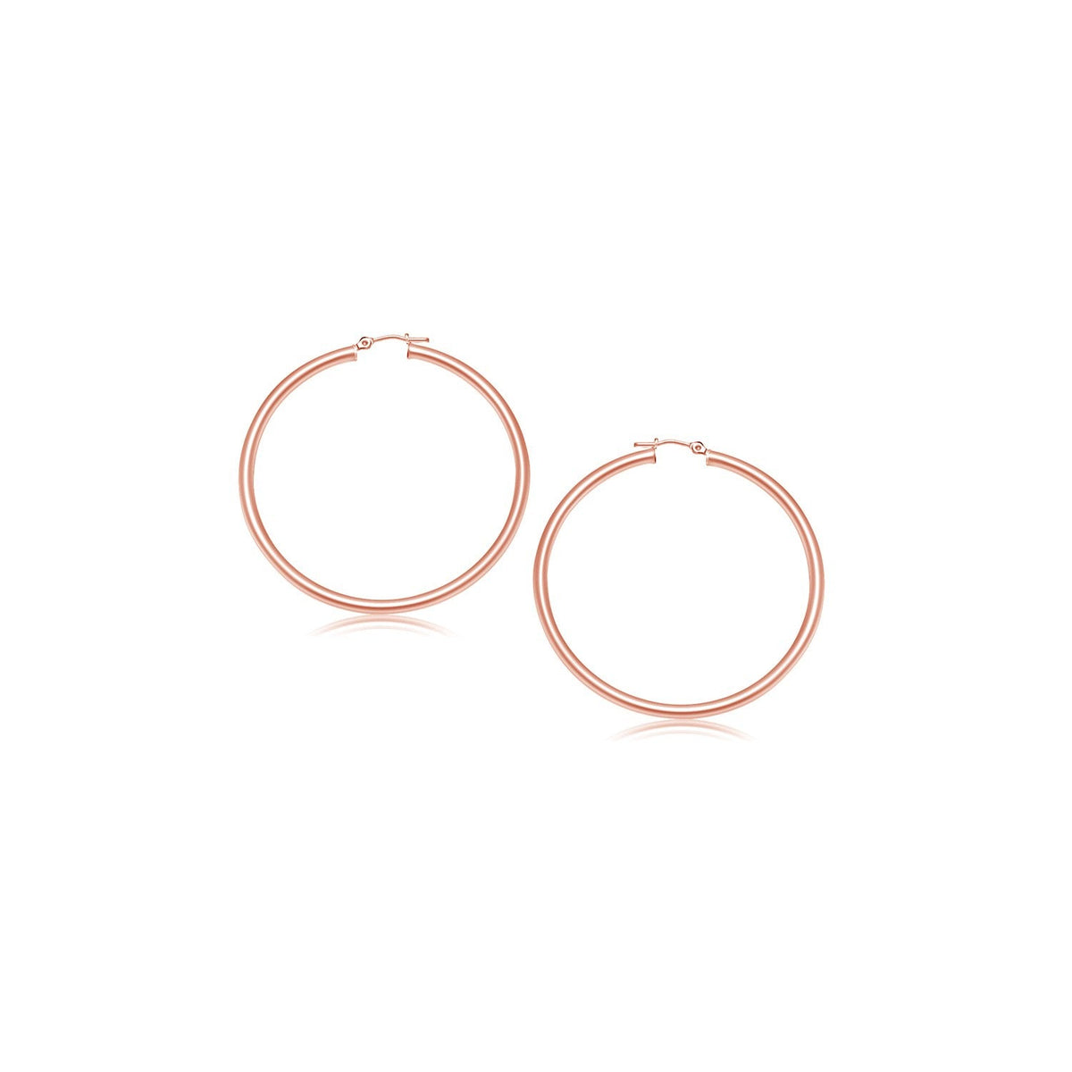 14K Rose Gold Polished Hoop Earrings