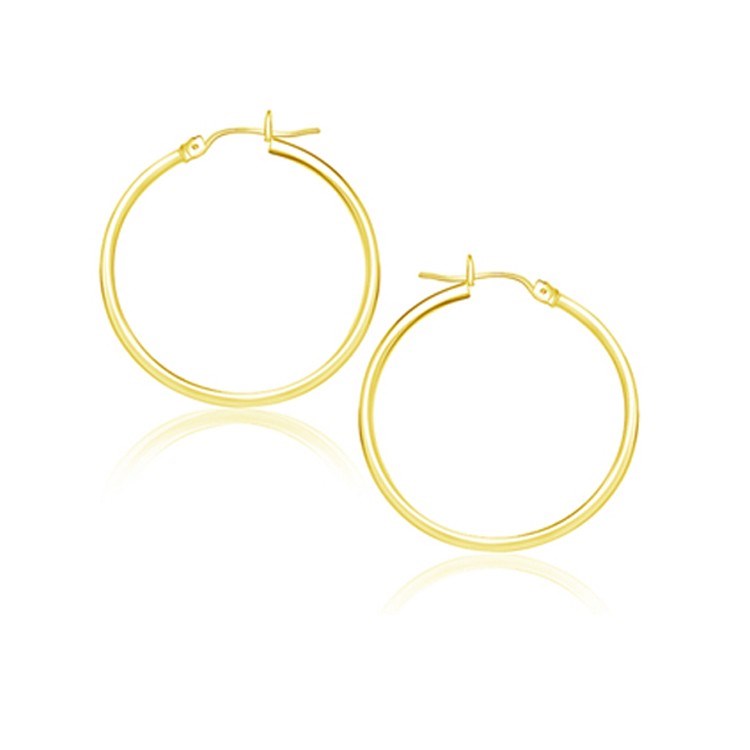Yellow Gold Polished Hoop Earrings