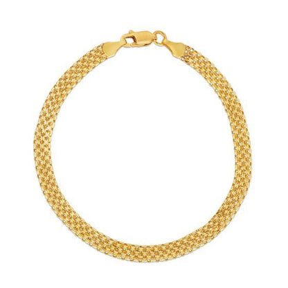 14K Yellow Gold Bismark Chain Bracelet, 4.7mm