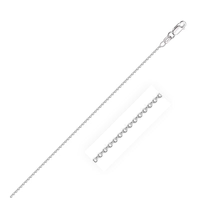 18K White Gold Round Cable Link Chain