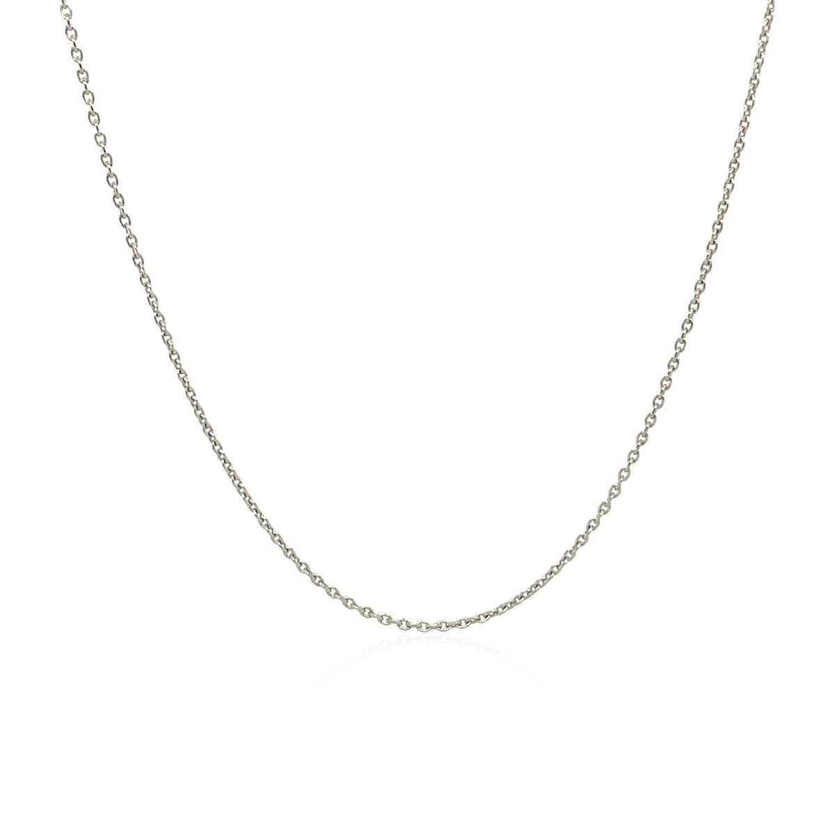 18K White Gold Round Cable Link Chain