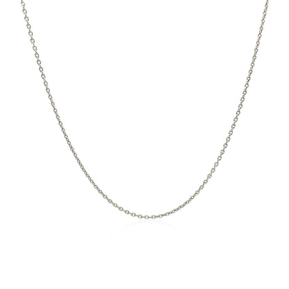 18K White Gold Round Cable Link Chain