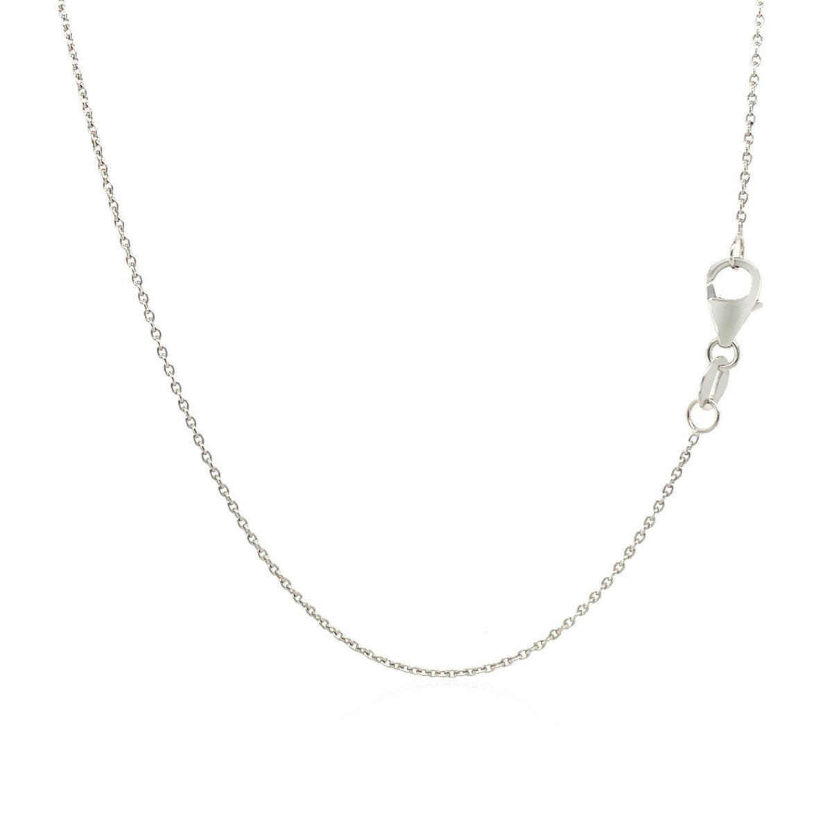 18K White Gold Round Cable Link Chain
