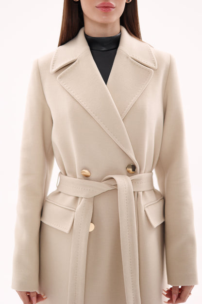 Denise Cashmere Blend Overcoat Nude