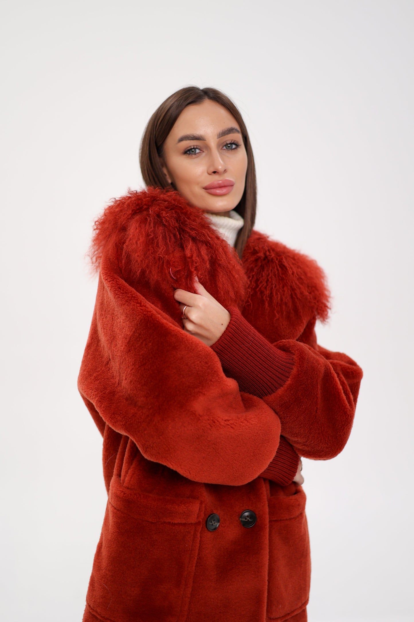 Lama Fur Peruvian Wool Coat