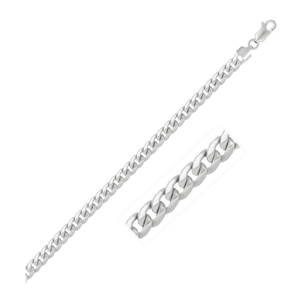 14K White Gold Miami Cuban Bracelet