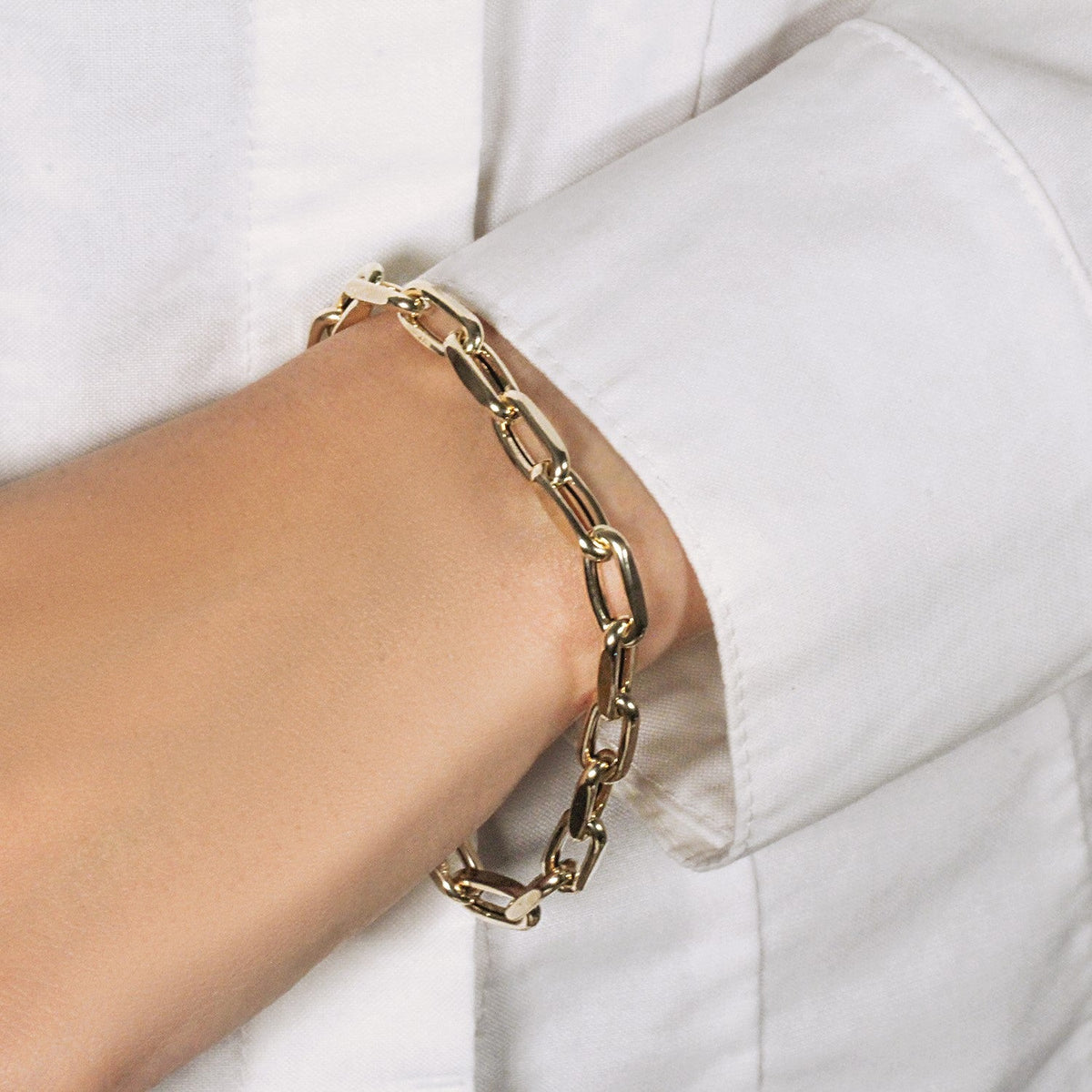 Yellow Gold French Cable Link Bracelet