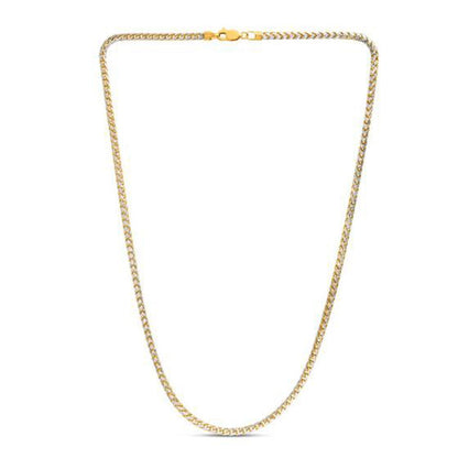 14K Yellow Gold Round Pave Franco Chain