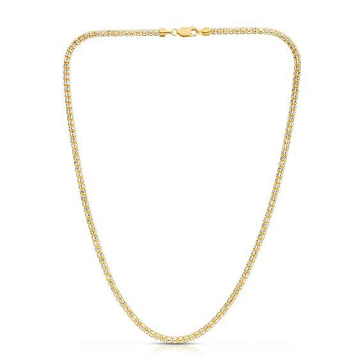 14K Yellow Gold Ice Barrel Link Chain