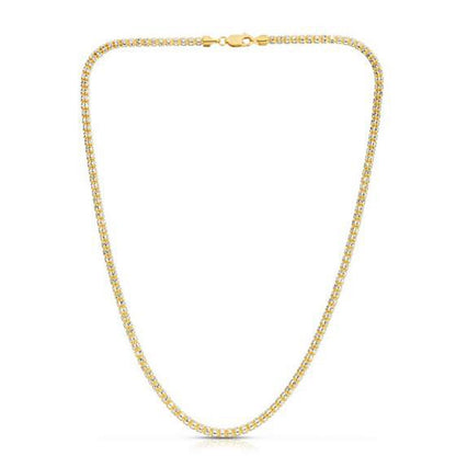14K Yellow Gold Ice Barrel Link Chain