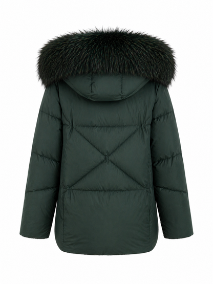 Blair Genuine Silver Fox Fur Down Fill Jacket