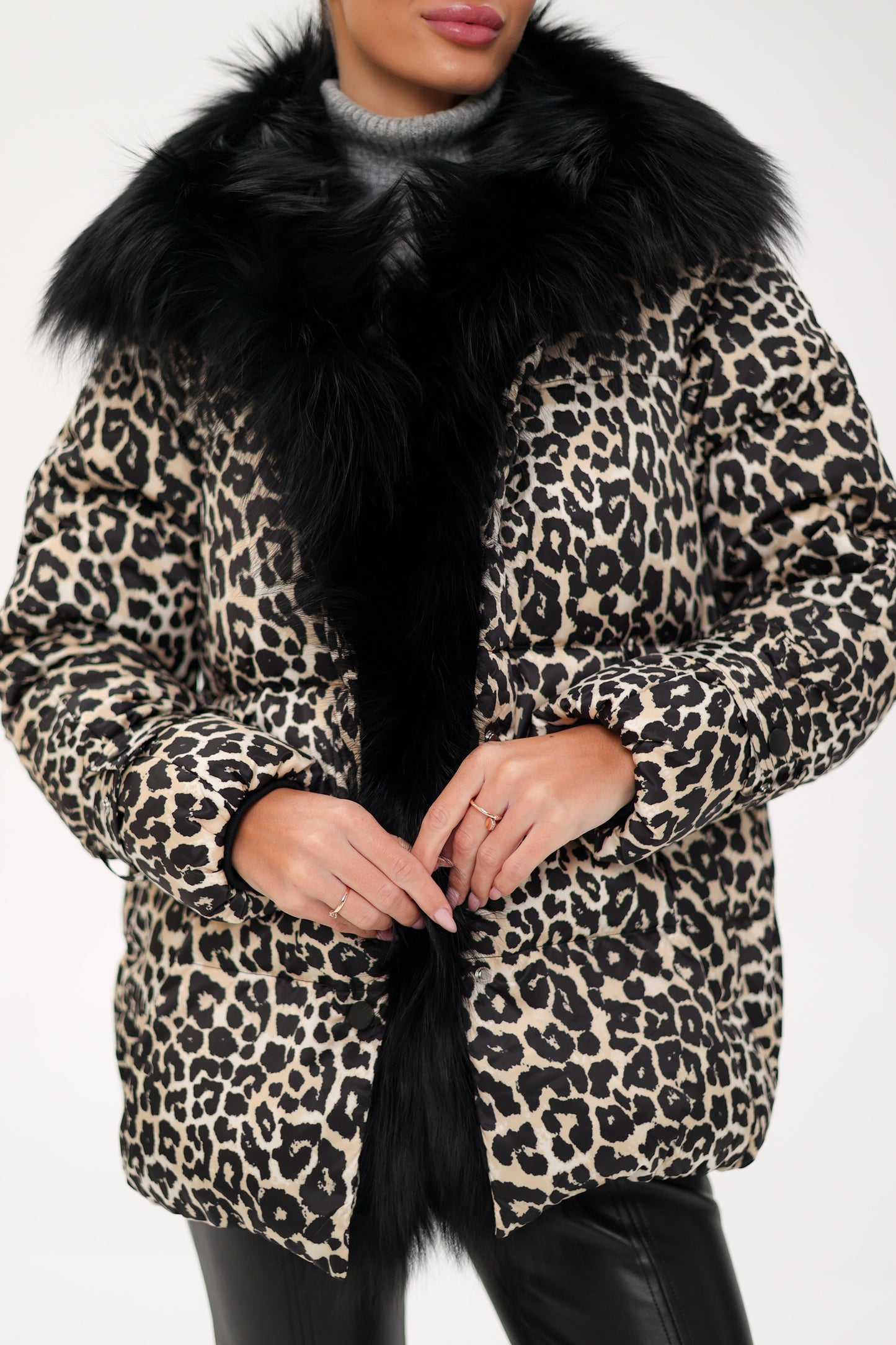 Polar Fox Leopard Luxe Down Parka
