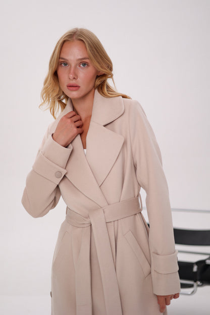 Camille Cashmere Blend Coat Beige