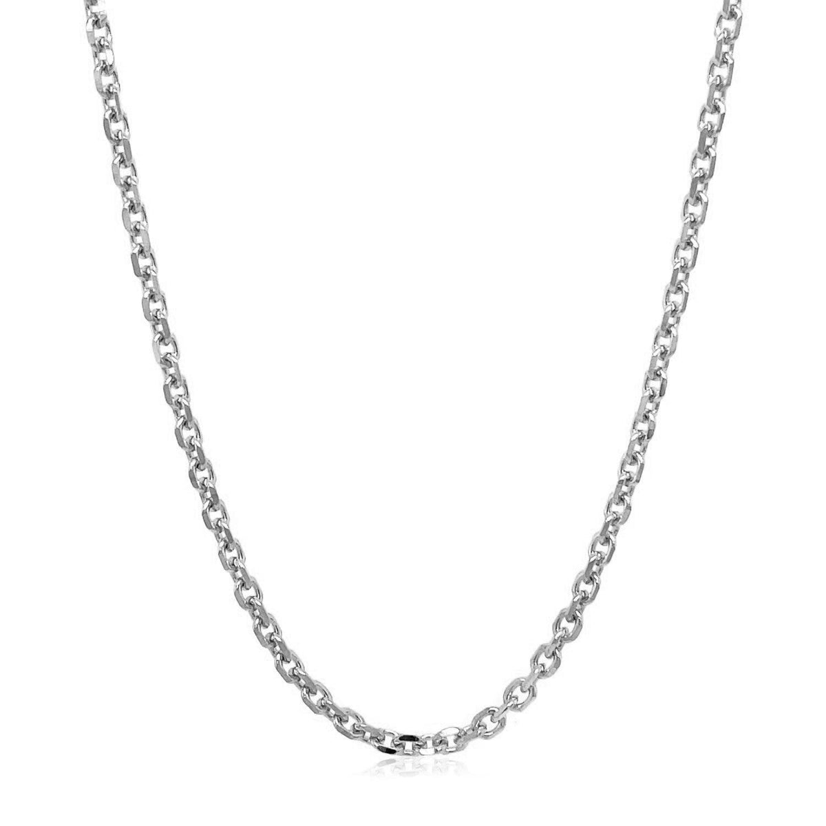 18K White Gold Diamond Cut Cable Link Chain