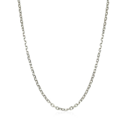 18K White Gold Diamond Cut Cable Link Chain