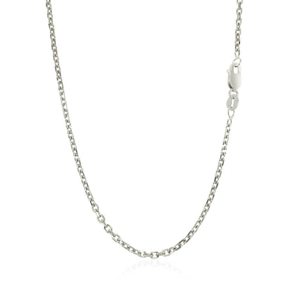18K White Gold Diamond Cut Cable Link Chain