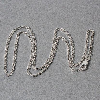 18K White Gold Diamond Cut Cable Link Chain