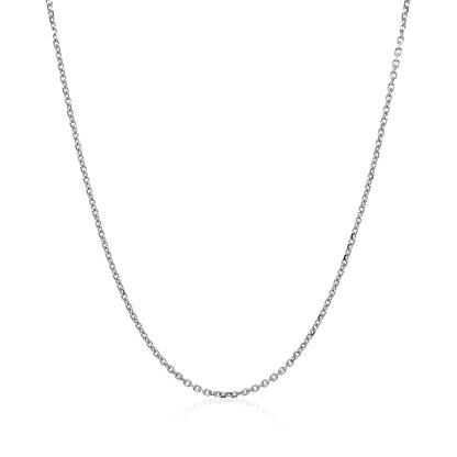18K White Gold Diamond Cut Cable Link Chain