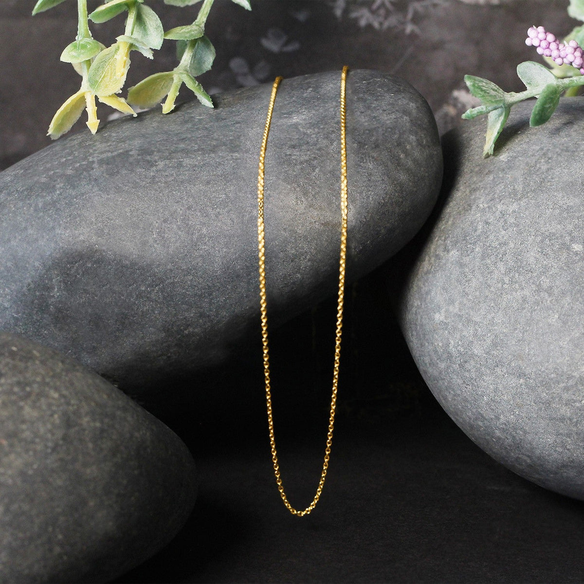 Yellow Gold Oval Cable Link Chain