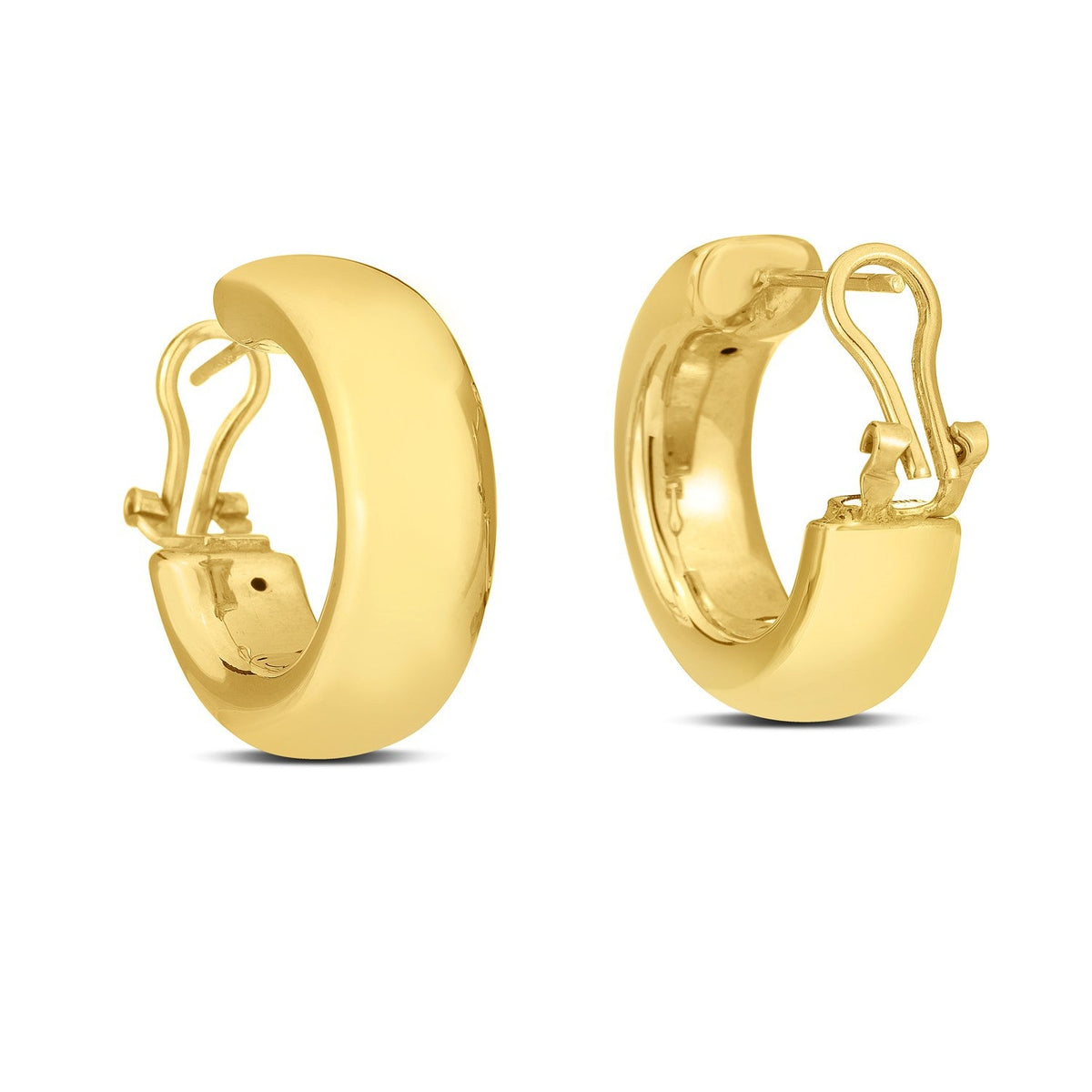 14K Yellow Gold Large Omega C-Hoop Earrings