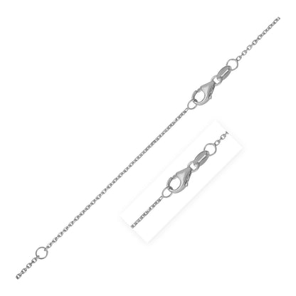 14K White Gold Diamond Cut Extendable Cable Chain