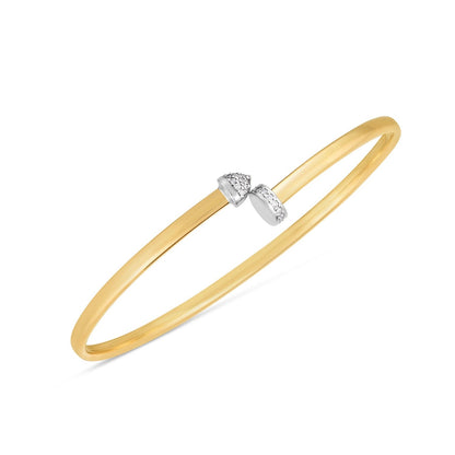 UndeniablyLuxe Fine Jewelry Two-Tone Gold Diamond Bangle Bracelet
