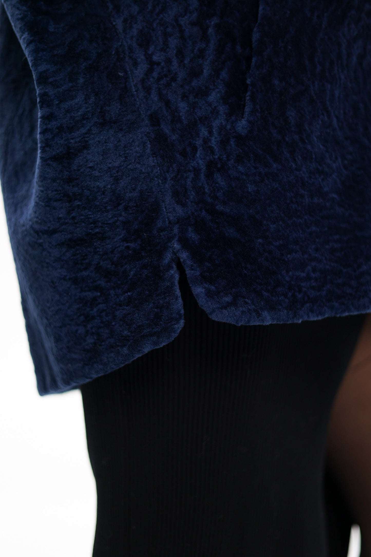 Shearling Silver Fox Trim Jacket