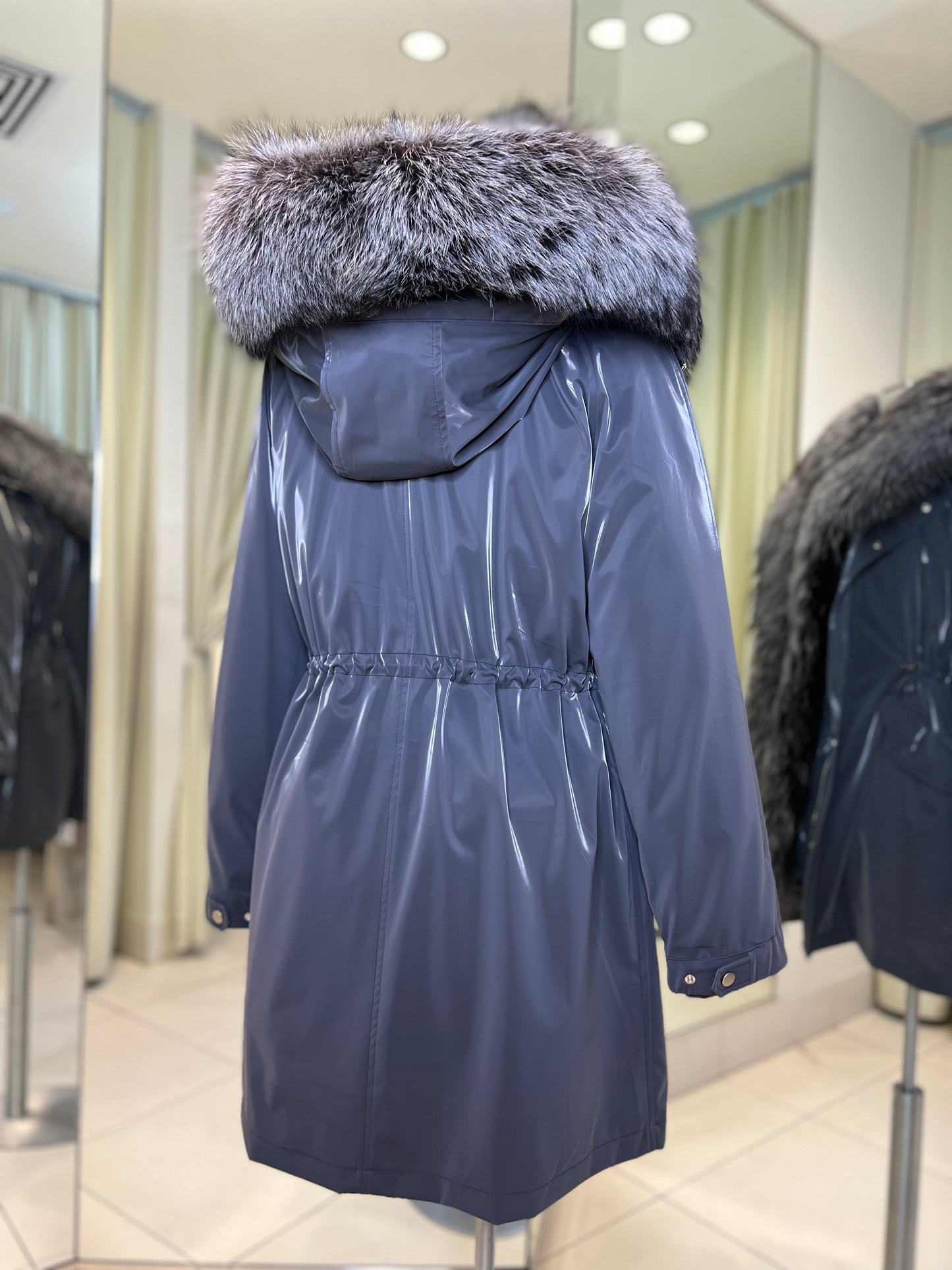 Silver Fox Fully Lined Hood Rabbit Insulated Parka