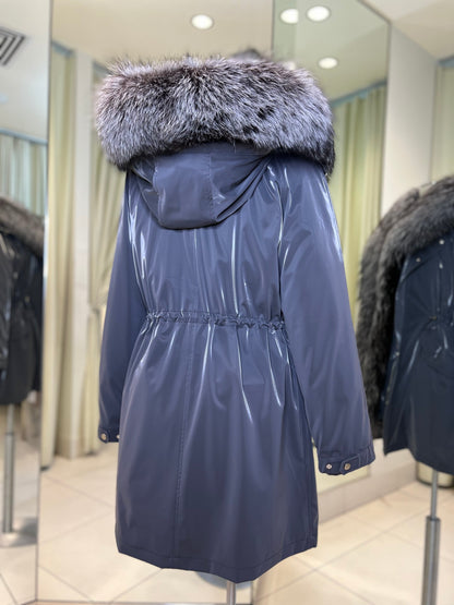 Silver Fox Fully Lined Hood Rabbit Insulated Parka