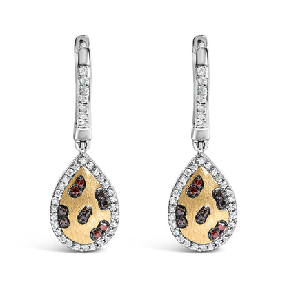 Multi-Color Diamond Pear Dangle Earrings