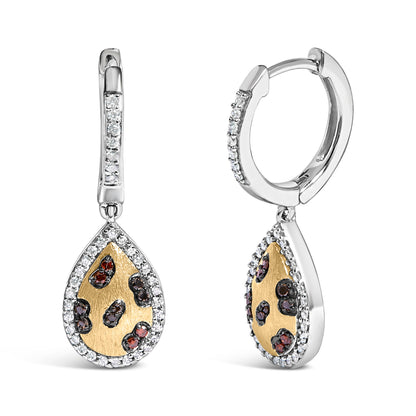Multi-Color Diamond Pear Dangle Earrings