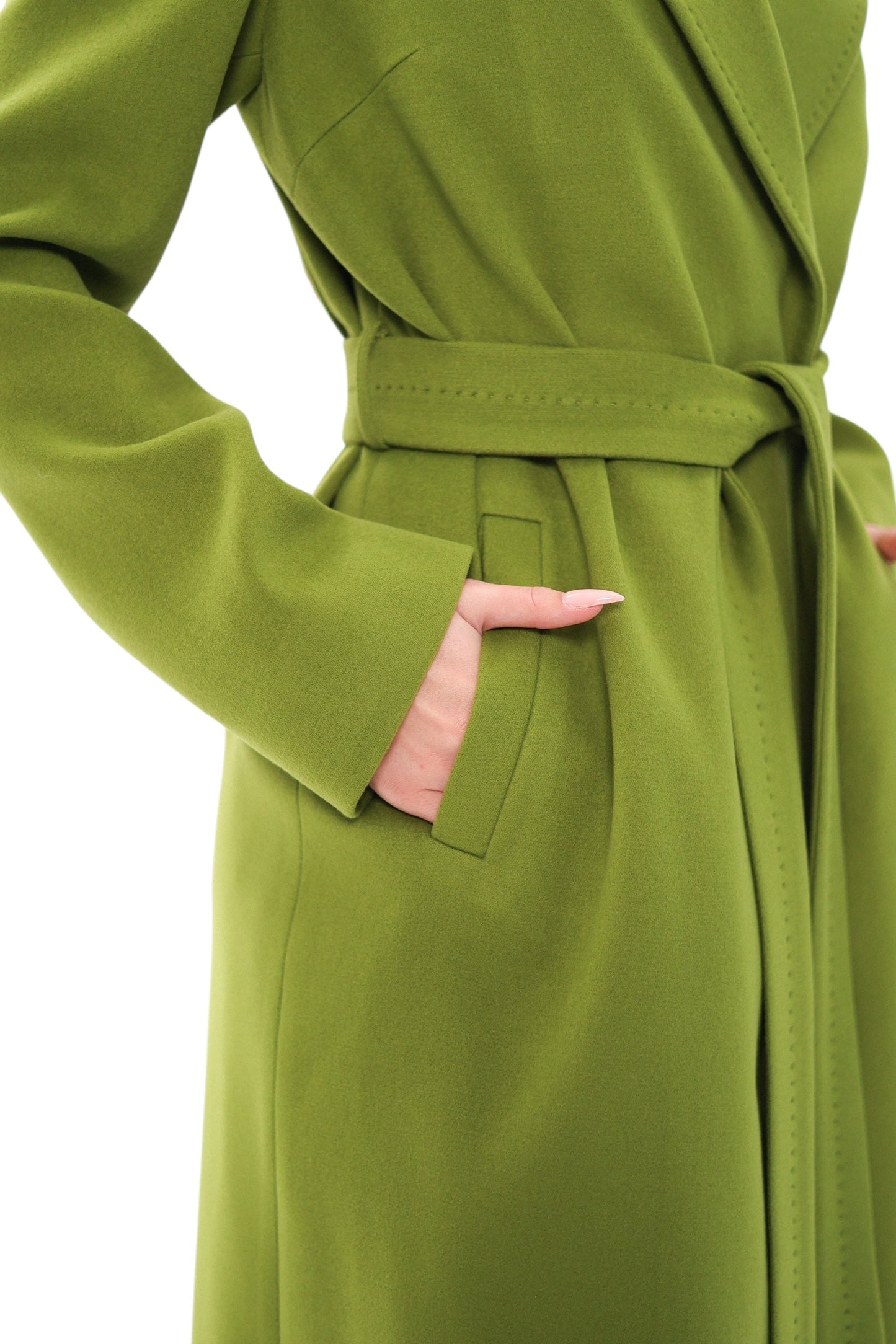 Astoria Classic Wraparound Wool Blend Overcoat in Pistachio
