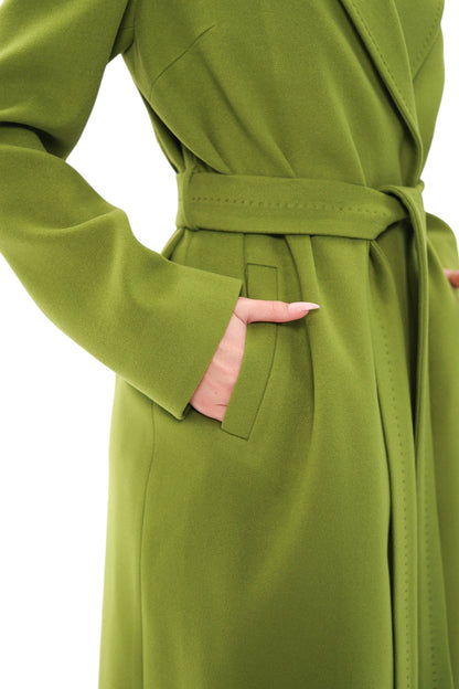 Astoria Classic Wraparound Wool Blend Overcoat in Pistachio