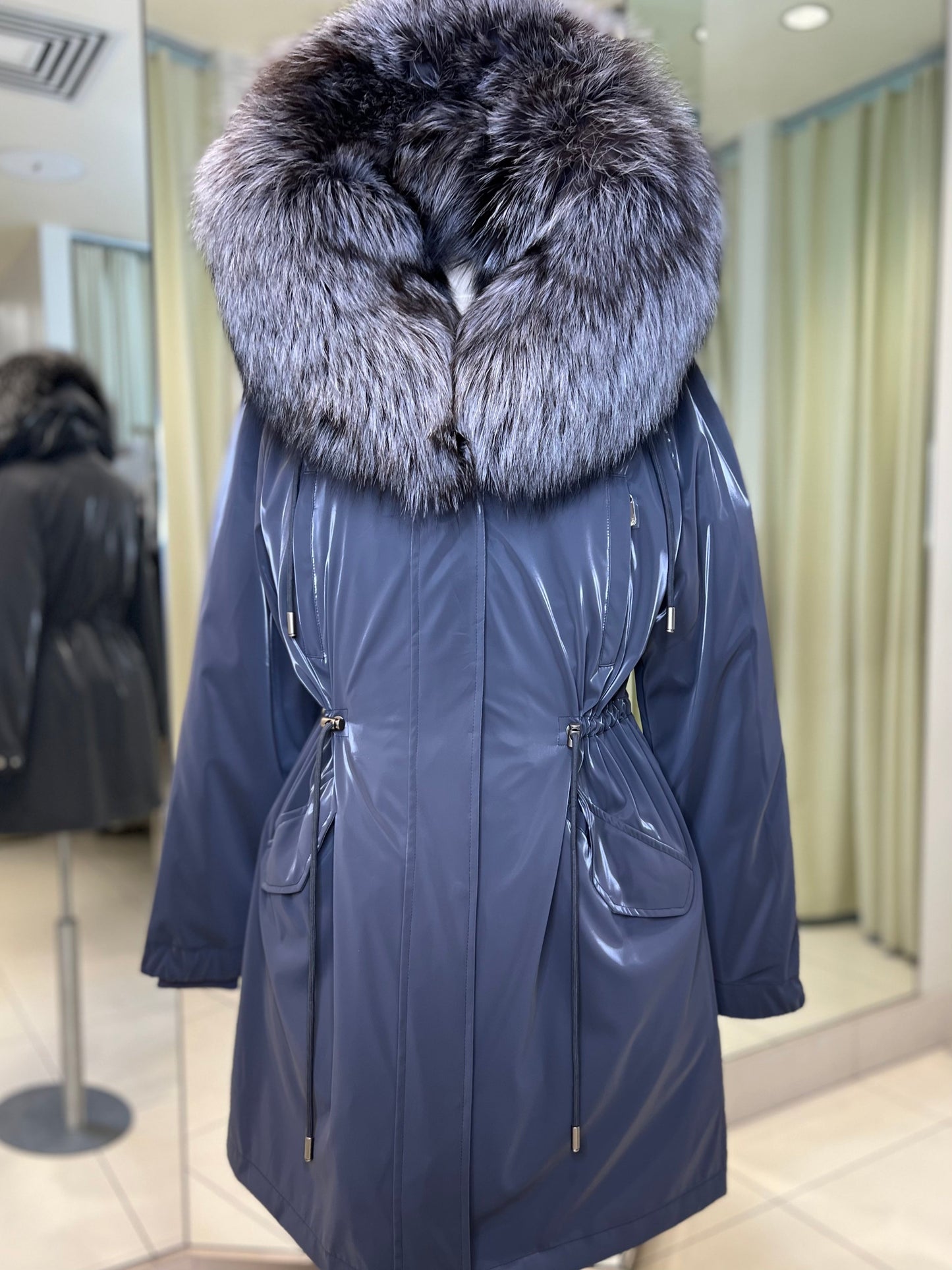 Silver Fox Fully Lined Hood Rabbit Insulated Parka