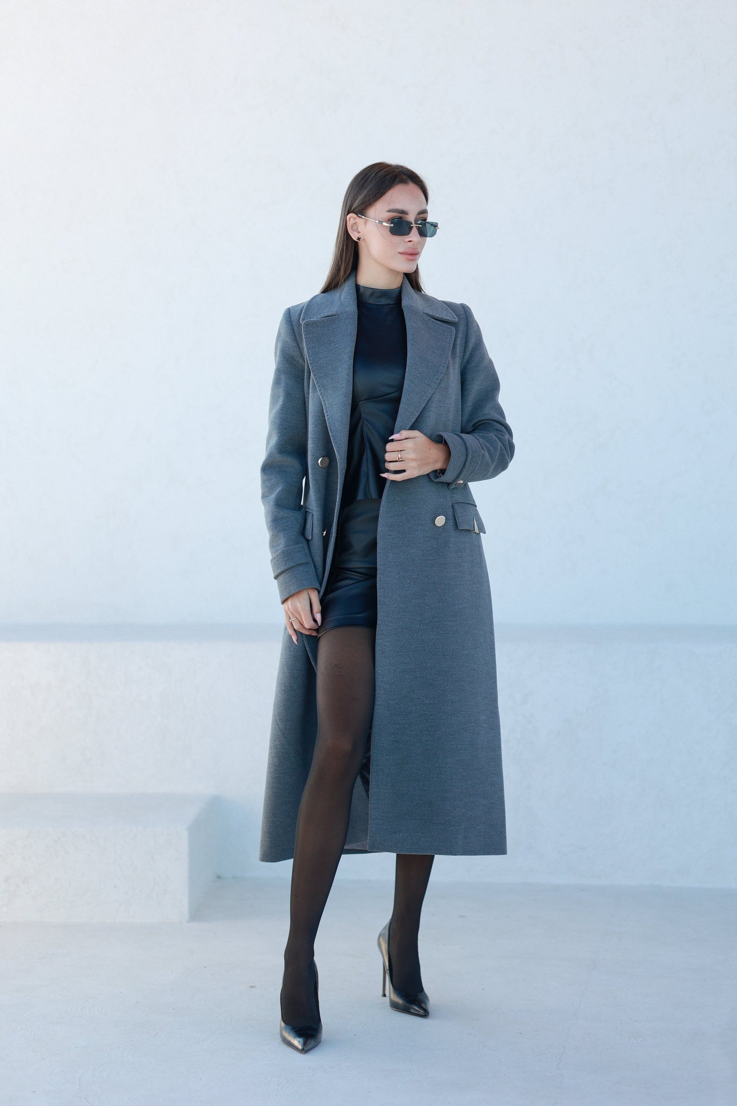 Alaska Classic Cashmere Blend Overcoat in Grey
