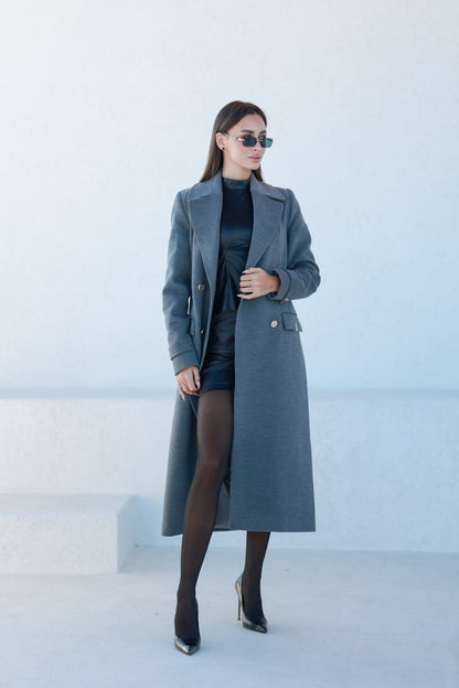 Alaska Classic Cashmere Blend Overcoat in Grey