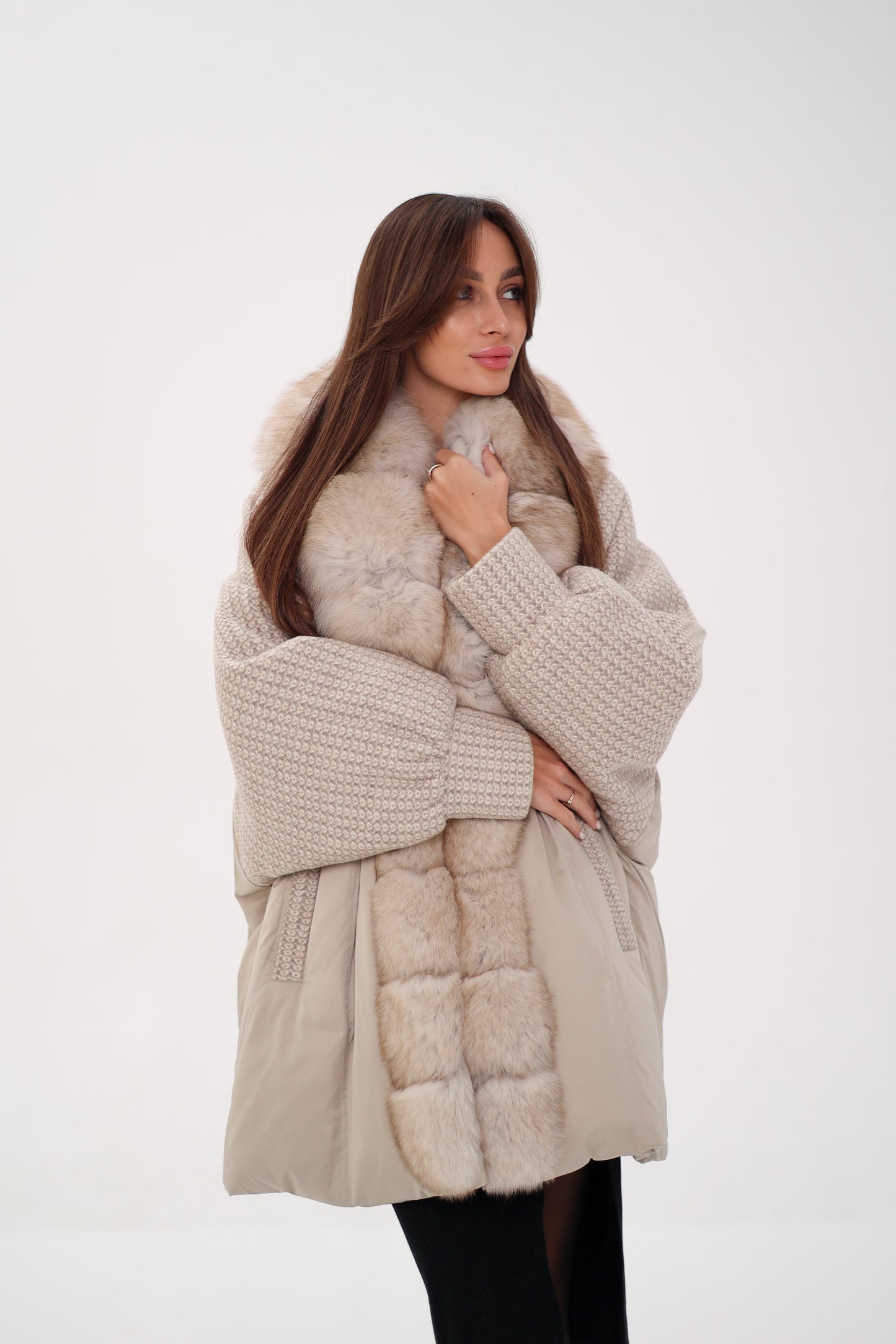 Polar Fox Boucle Down Coat