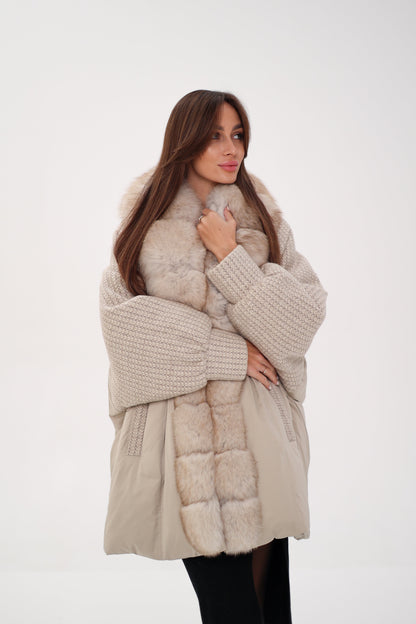 Polar Fox Boucle Down Coat