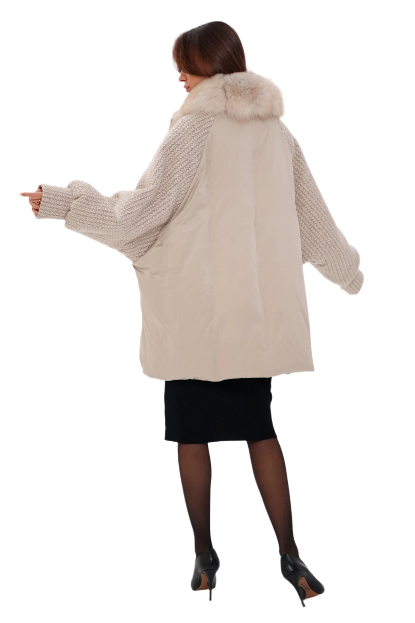 Polar Fox Boucle Down Coat