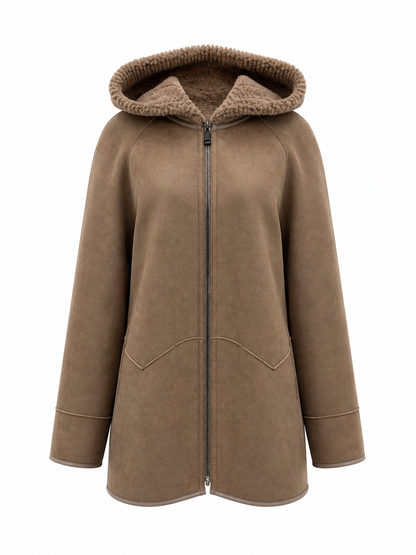 ⇆ Reversible Faux Fur & Suede Coat