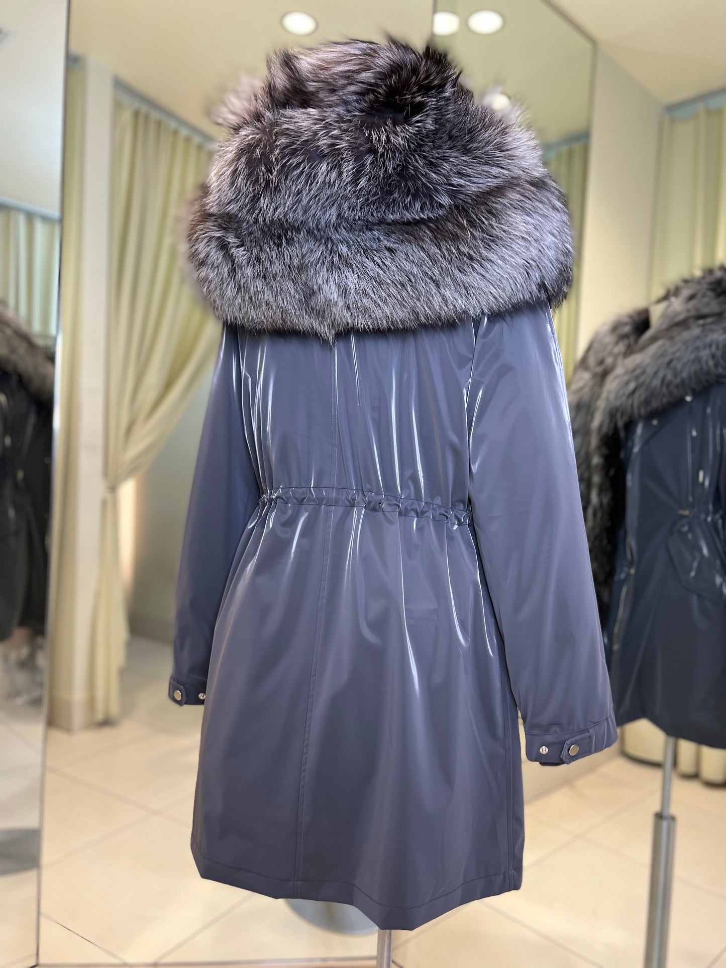Silver Fox Fully Lined Hood Rabbit Insulated Parka