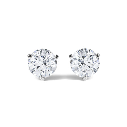14K White Gold 1.00 Cttw Lab Grown Diamond Martini Set Round Solitaire Stud Earrings