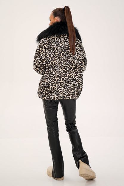 Polar Fox Leopard Luxe Down Parka