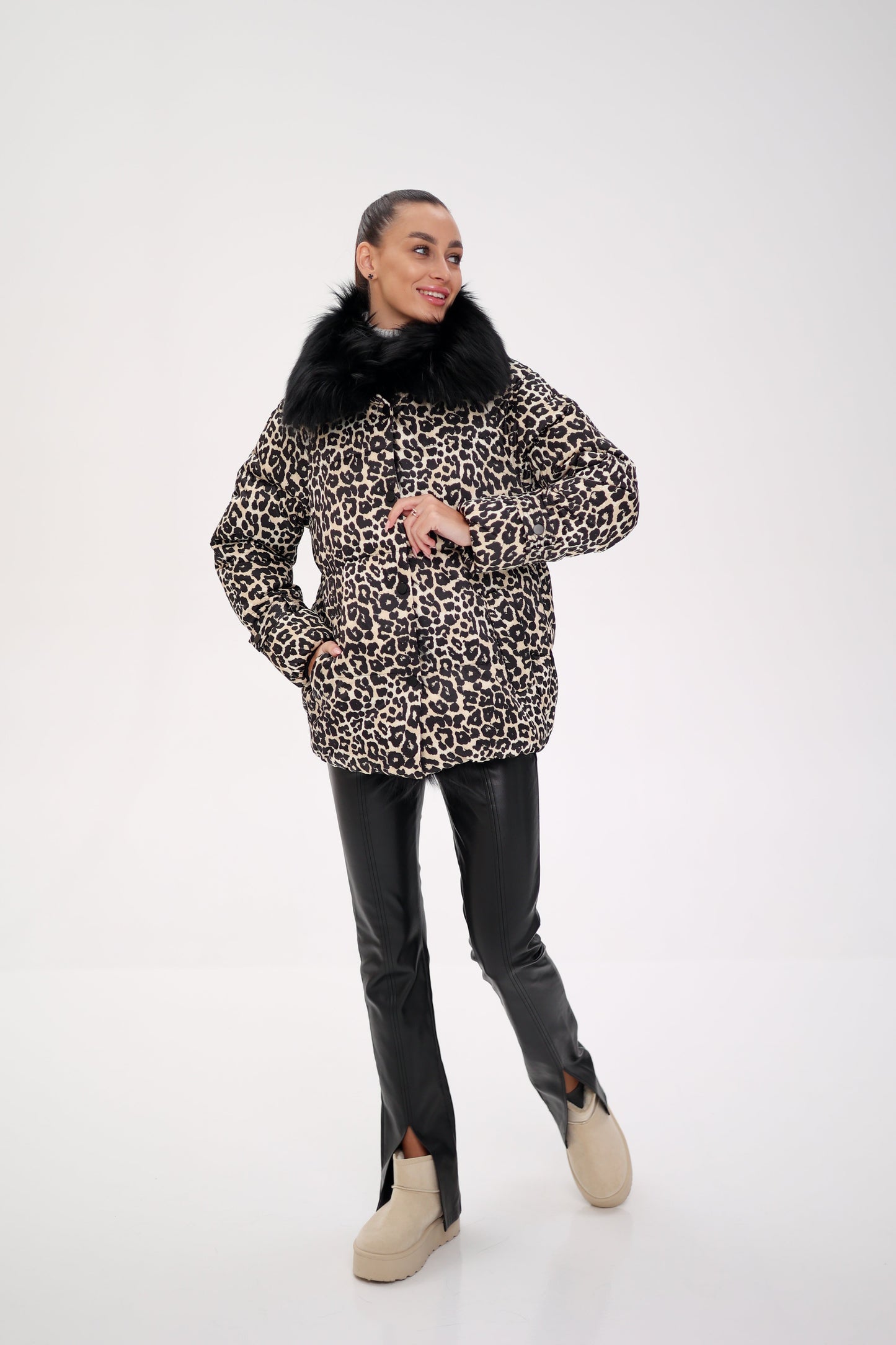 Polar Fox Leopard Luxe Down Parka