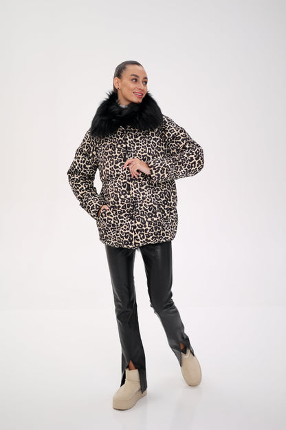 Polar Fox Leopard Luxe Down Parka