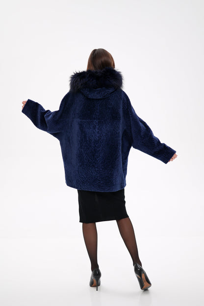 Shearling Silver Fox Trim Jacket