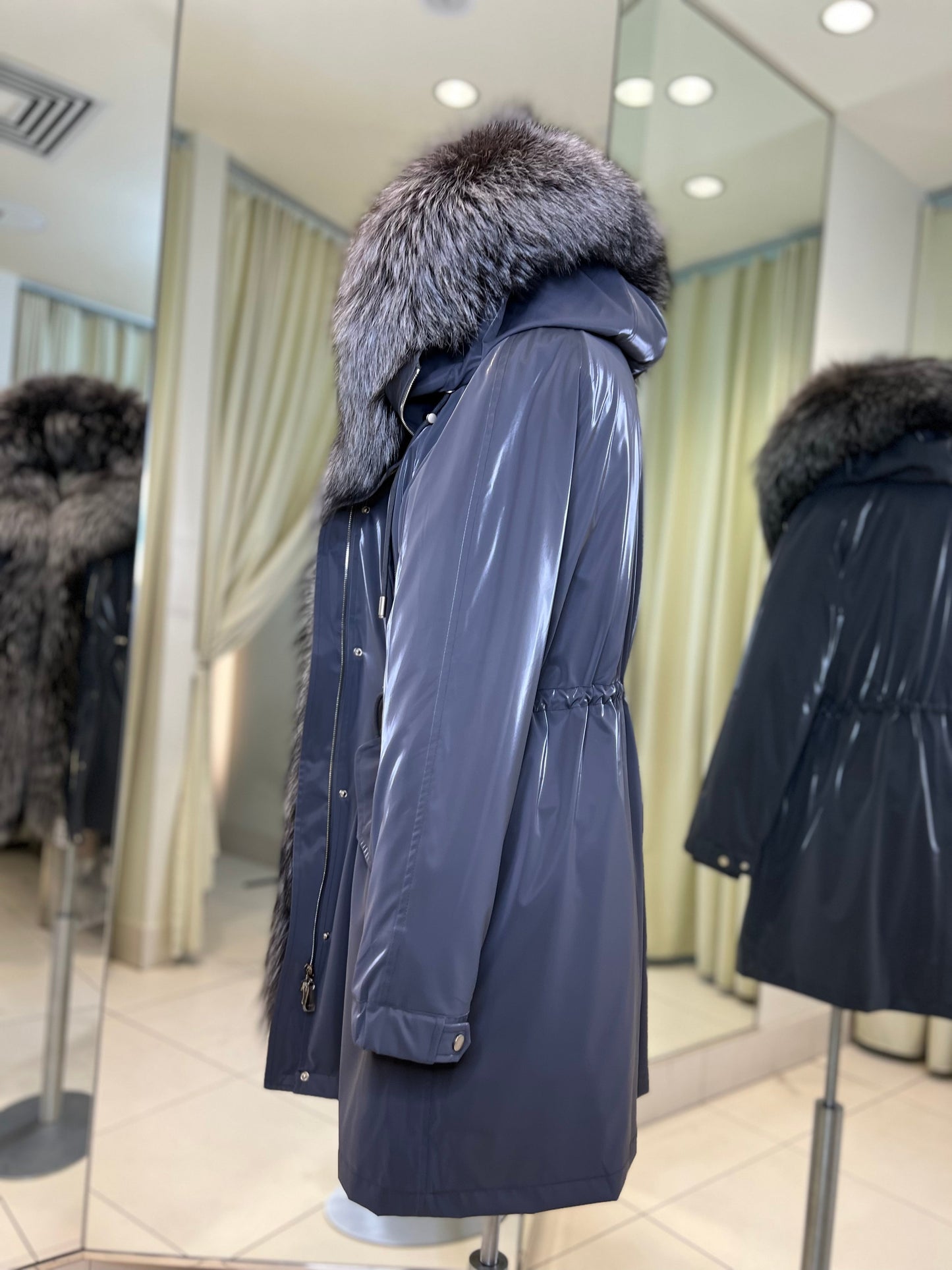 Silver Fox Fully Lined Hood Rabbit Insulated Parka